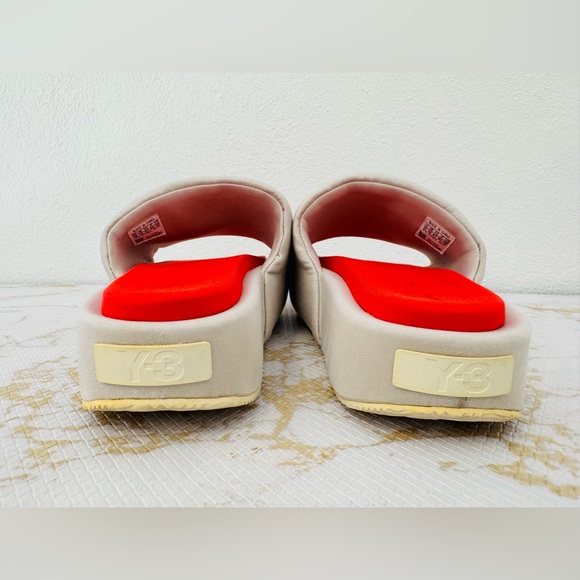 ADIDAS Y-3 YOHJI YAMAMOTO Slide Bliss Cream and Red Men’s Sandals - Picture 8 of 10